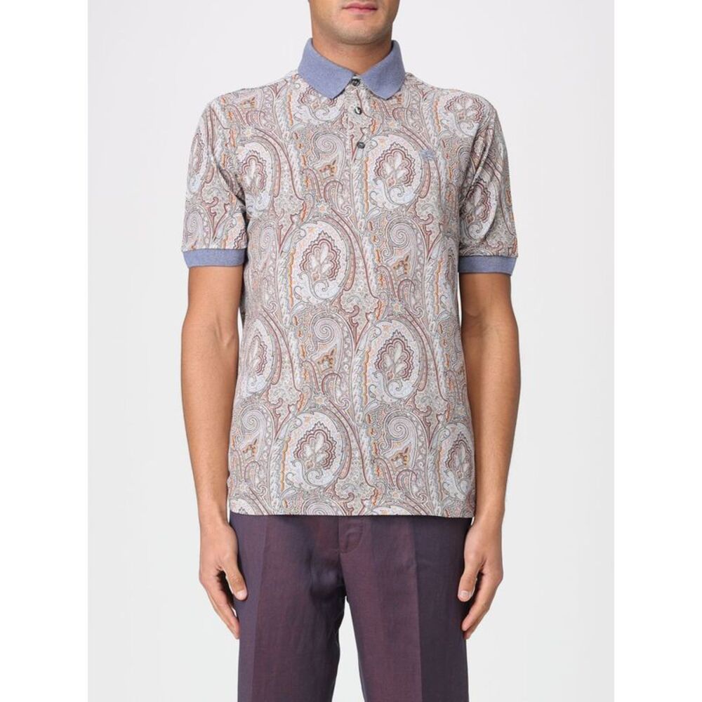 Etro Men Etro Paisley Cotton Polo Shirt